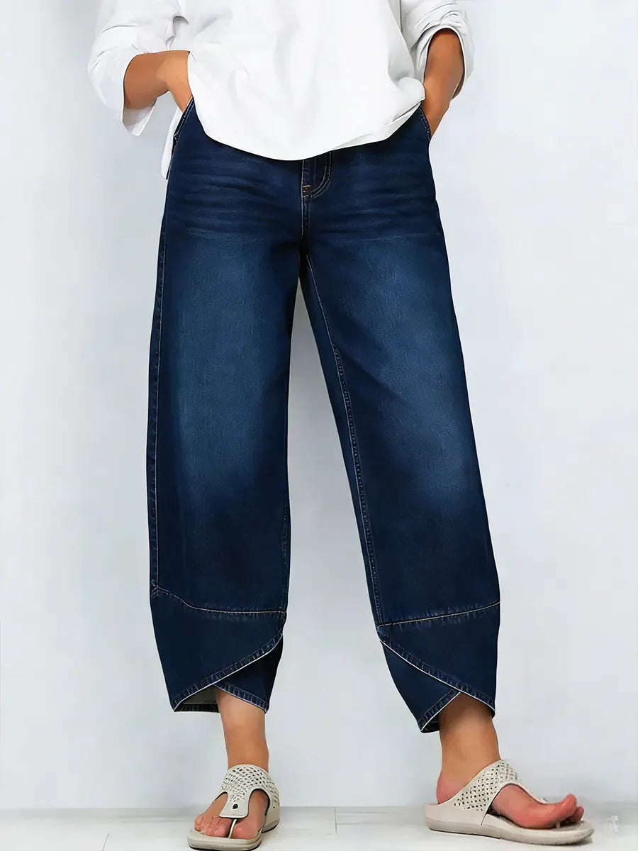 Lässige Damen Baumwolljeans mit Kreuzdruck