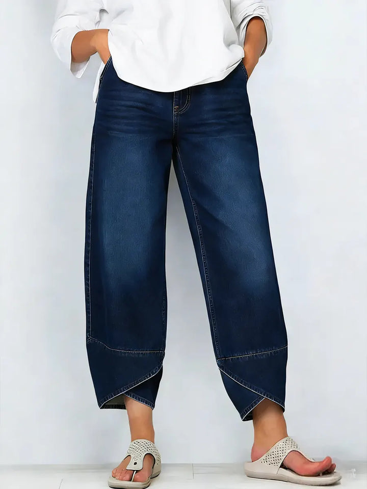 Lässige Damen Baumwolljeans mit Kreuzdruck