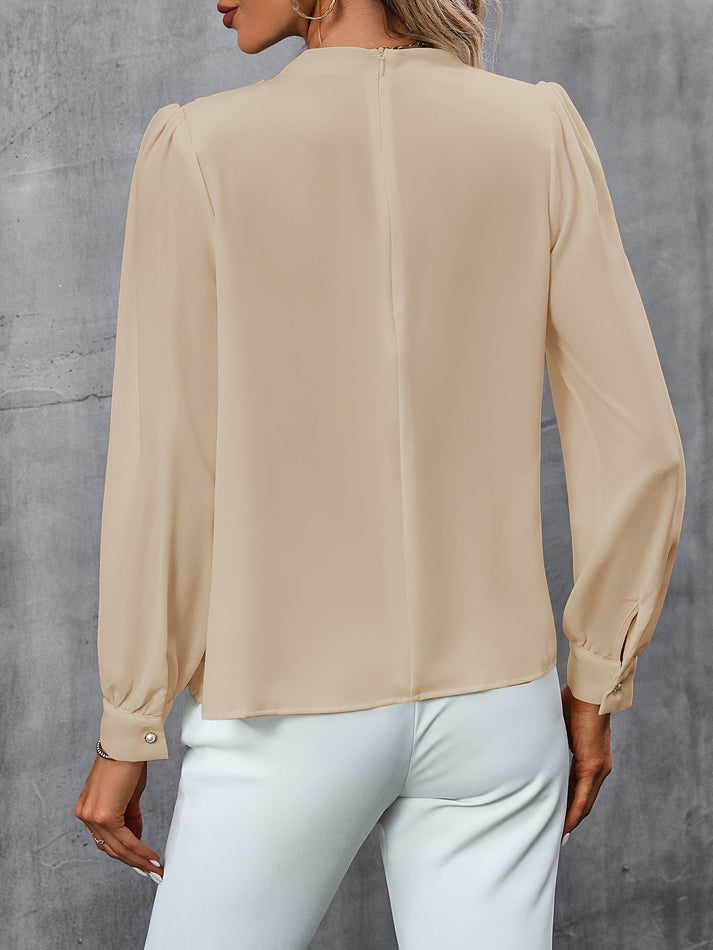 Damen Rollkragenbluse Mit Langarm – Elegante Büro-Passform