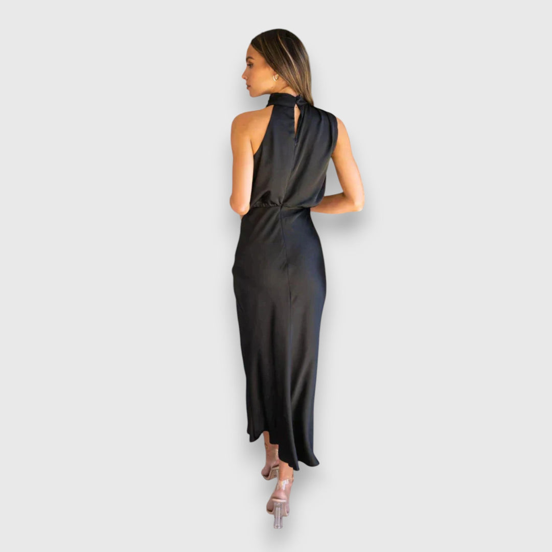 Damen Seiden Halterneck Kleid