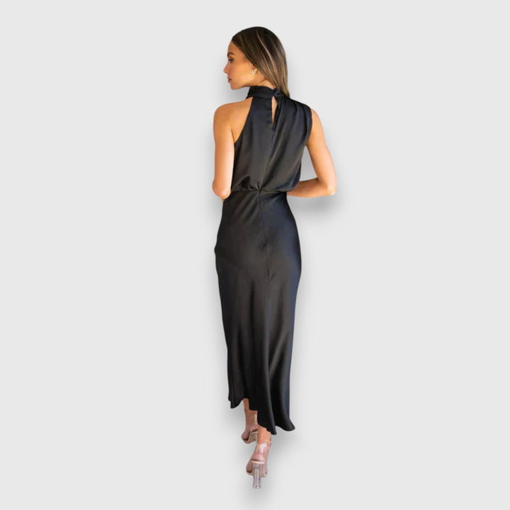 Damen Seiden Halterneck Kleid