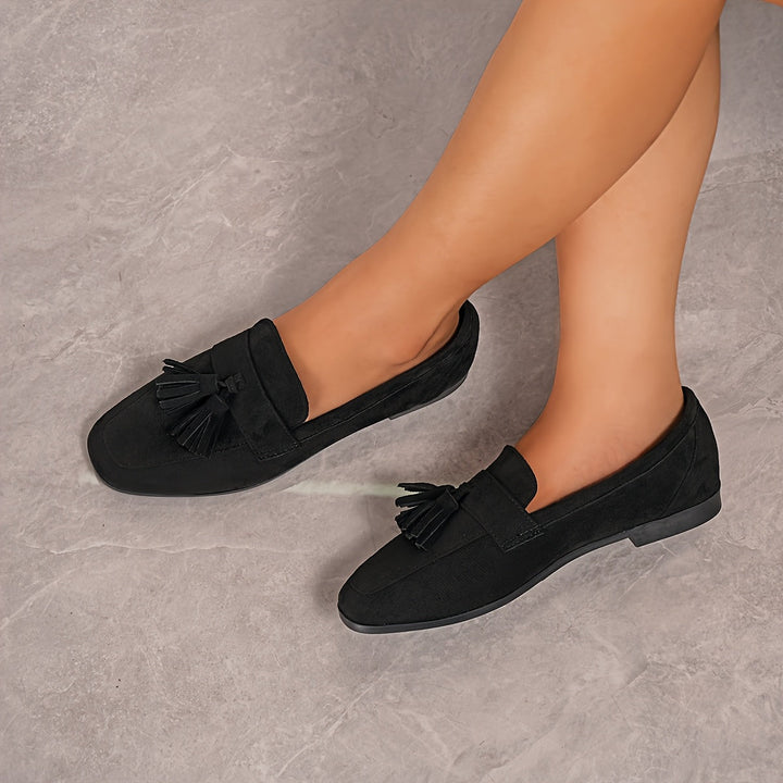 Damen Vintage Slip-On Flats Mit Quasten – Weiche Sohle Komfortschuhe