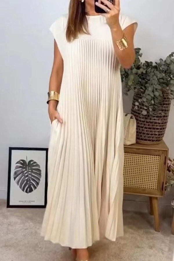 Damen Plissiertes Maxikleid
