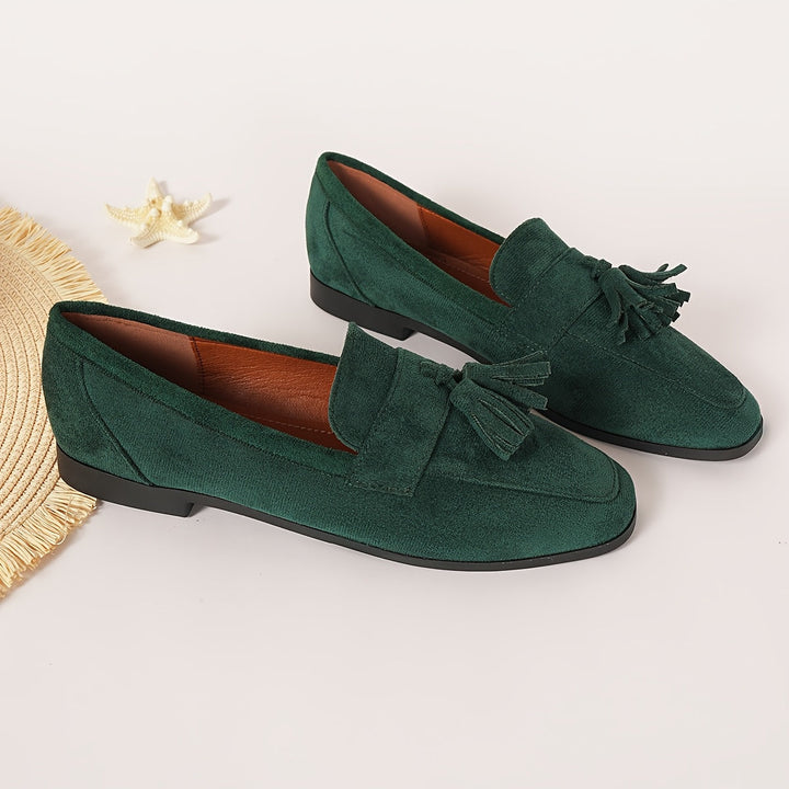 Damen Vintage Slip-On Flats Mit Quasten – Weiche Sohle Komfortschuhe