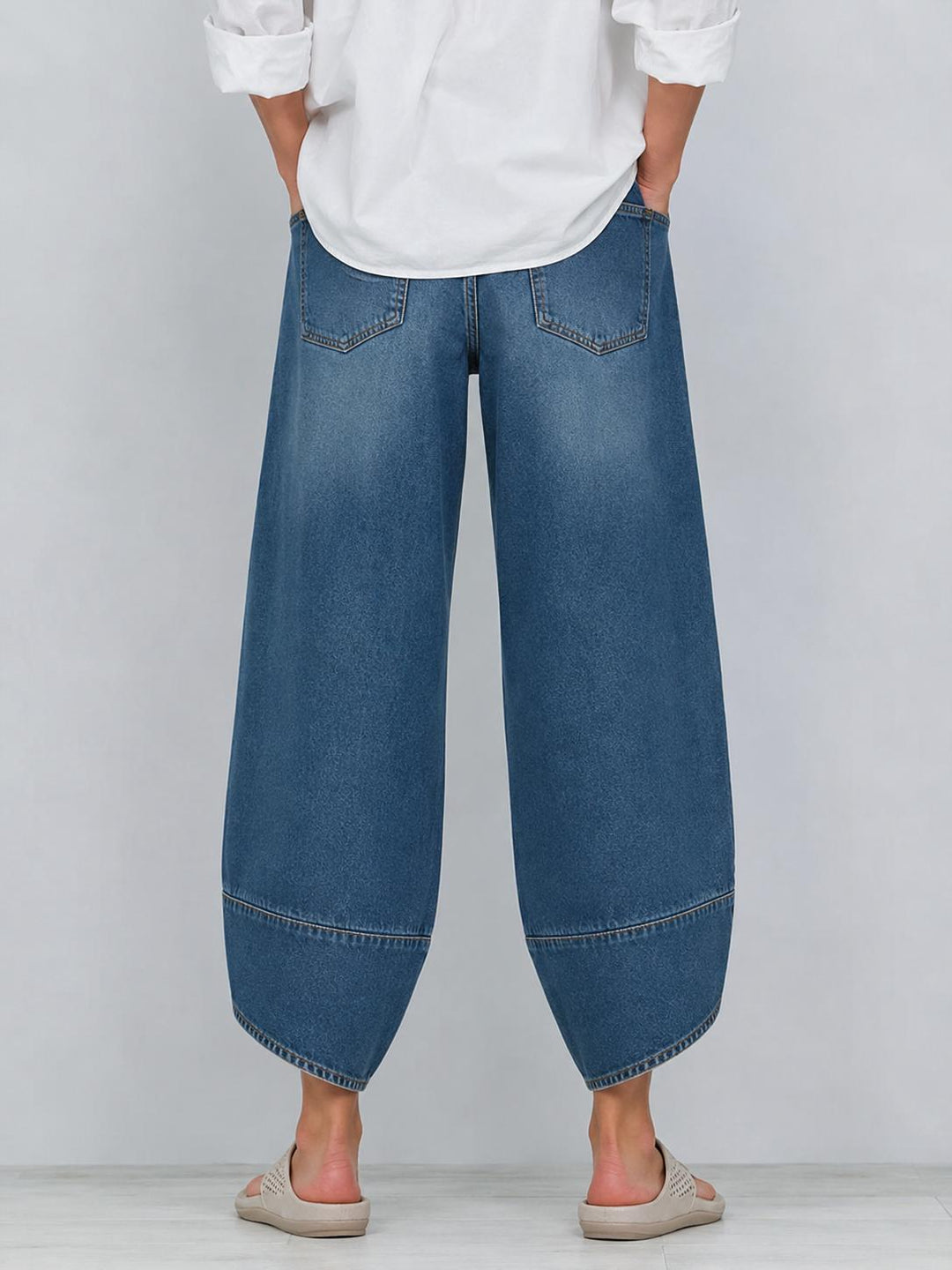 Lässige Damen Baumwolljeans mit Kreuzdruck