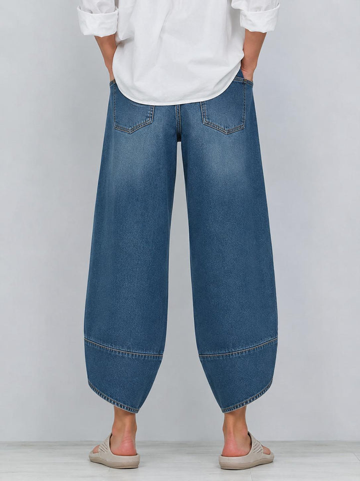 Lässige Damen Baumwolljeans mit Kreuzdruck