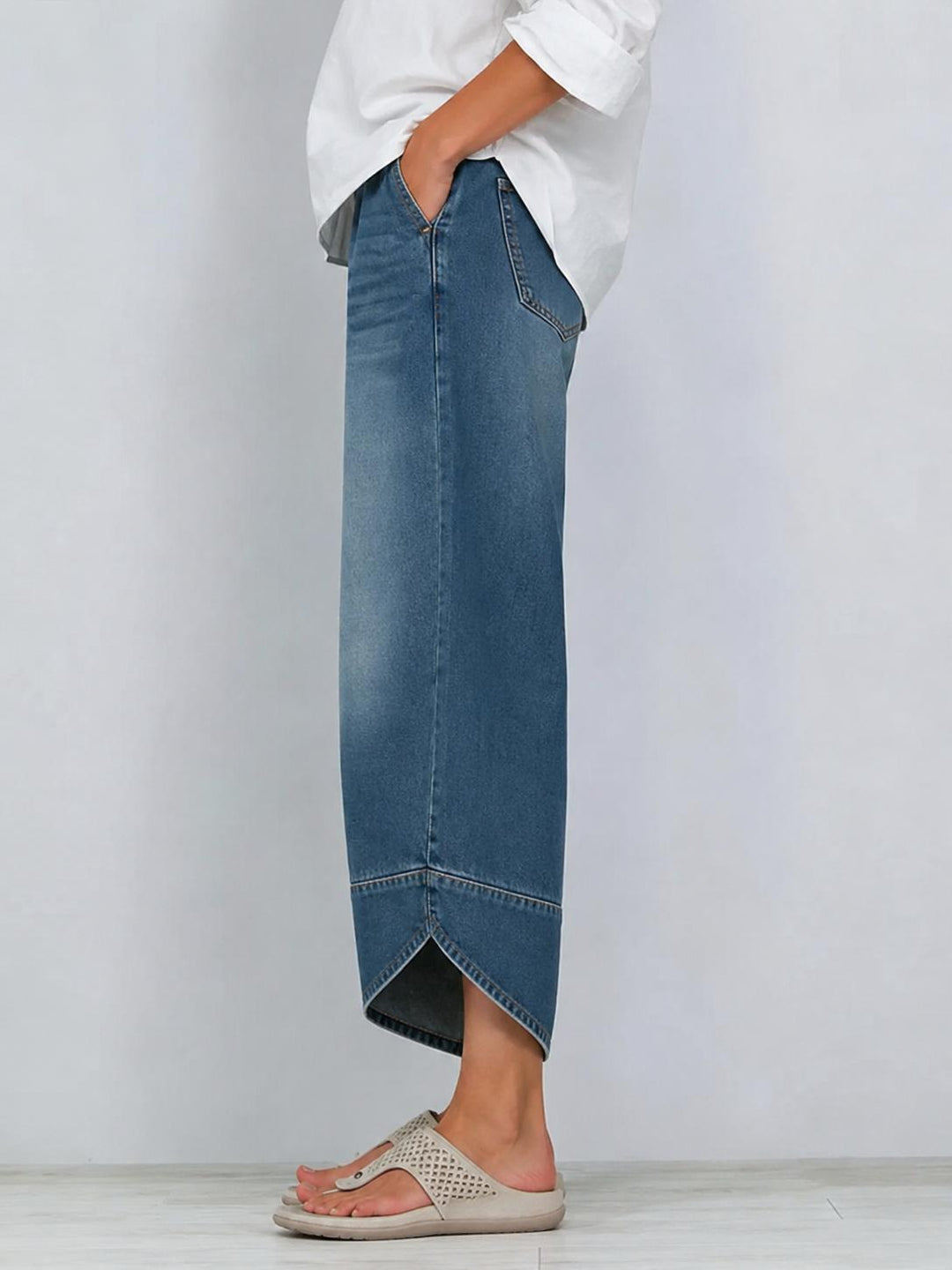 Lässige Damen Baumwolljeans mit Kreuzdruck