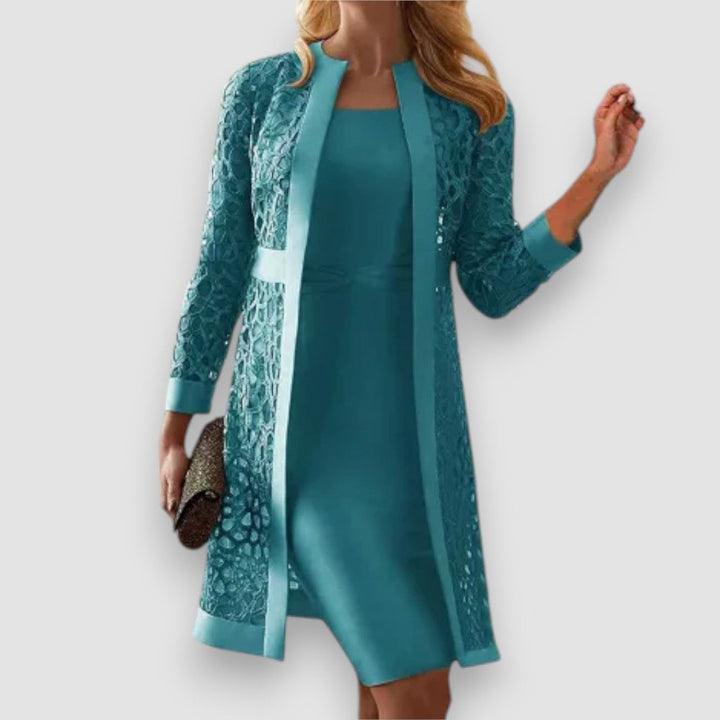 Damen Spitzen Zweiteiliges Kleid