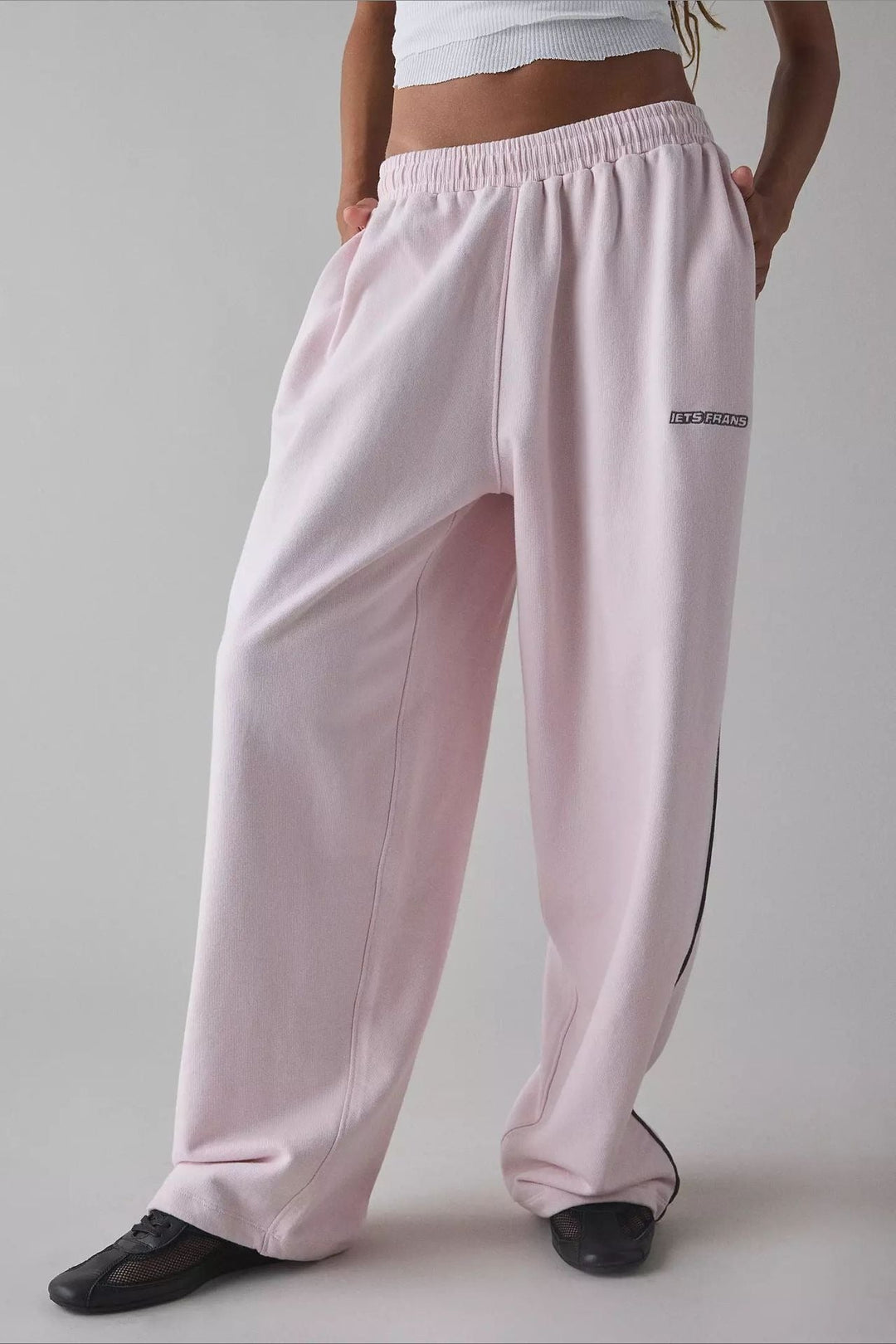 Damen Lange Bestickte Locker Geschnittene Strickhose – Müheloser Chic