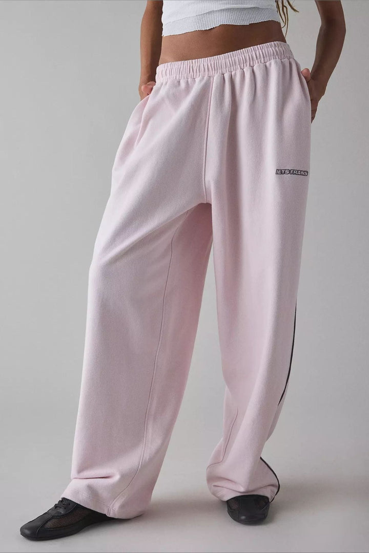 Damen Lange Bestickte Locker Geschnittene Strickhose – Müheloser Chic