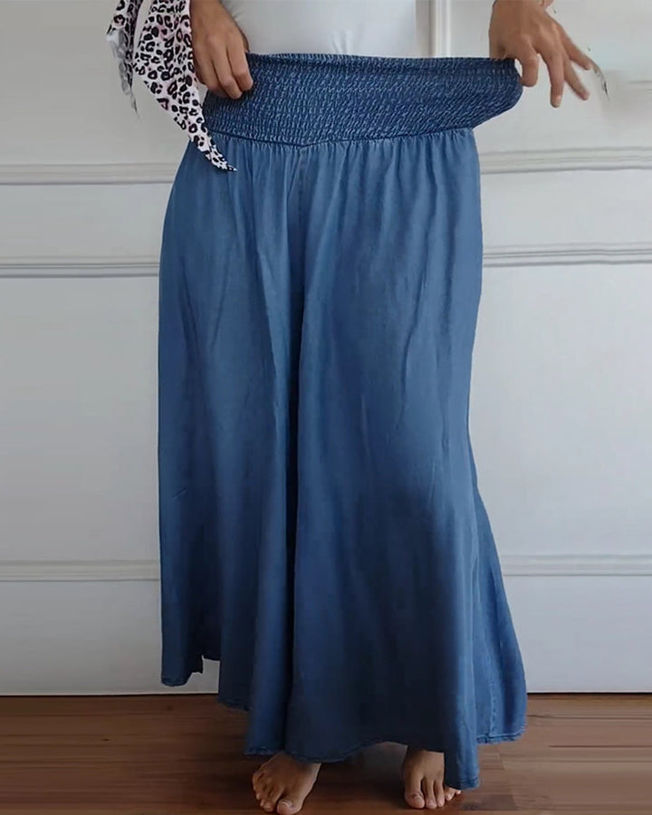 Damen Hochgeschnittene Weite Hosen