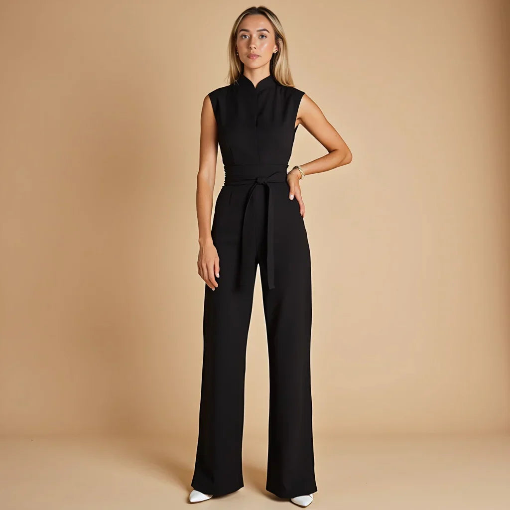 Damen Ärmelloser Jumpsuit Mit Gürtel
