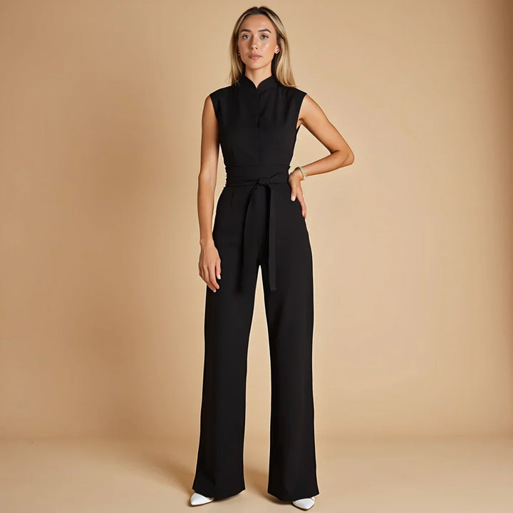 Damen Ärmelloser Jumpsuit Mit Gürtel