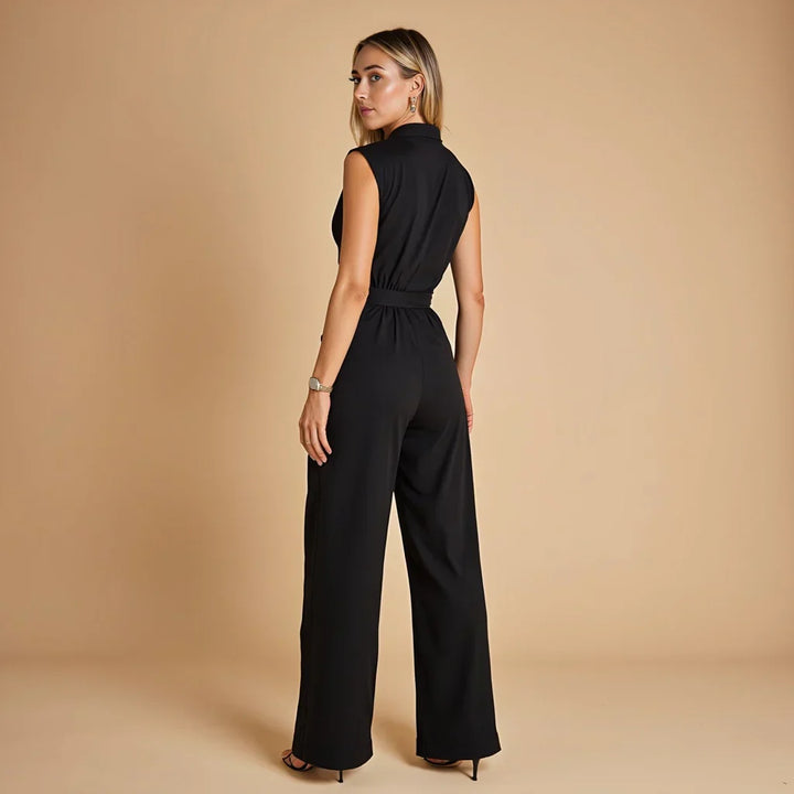 Damen Ärmelloser Jumpsuit Mit Gürtel