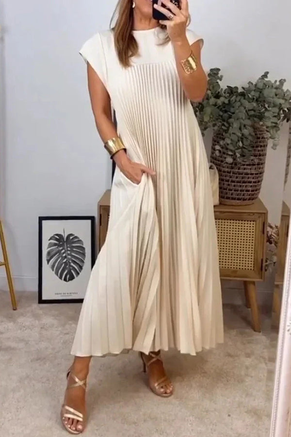 Damen Plissiertes Maxikleid
