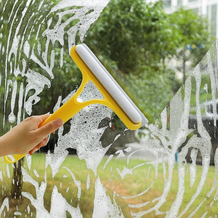 2-in-1 Glaswischer mit Sprühflasche – Streifenfreie Fensterreinigung