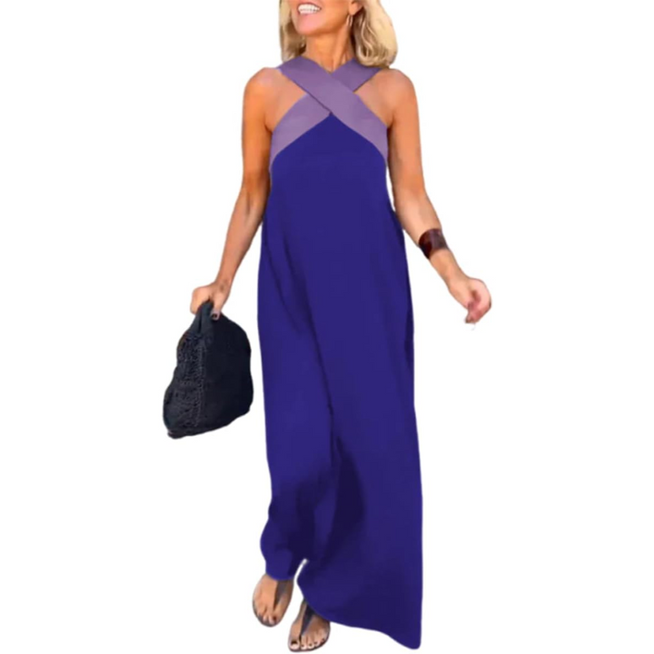 Damen Langkleid Mit Überkreuztem Rücken