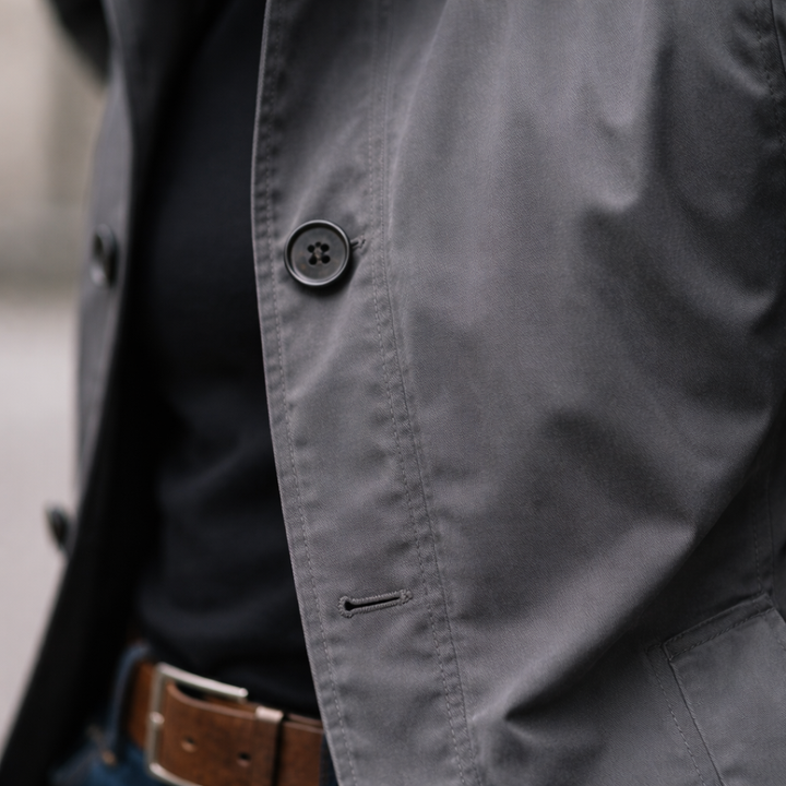 Herren Wetterfester Mantel Mit Knopfleiste – Winddichte Wasserdichte Jacke