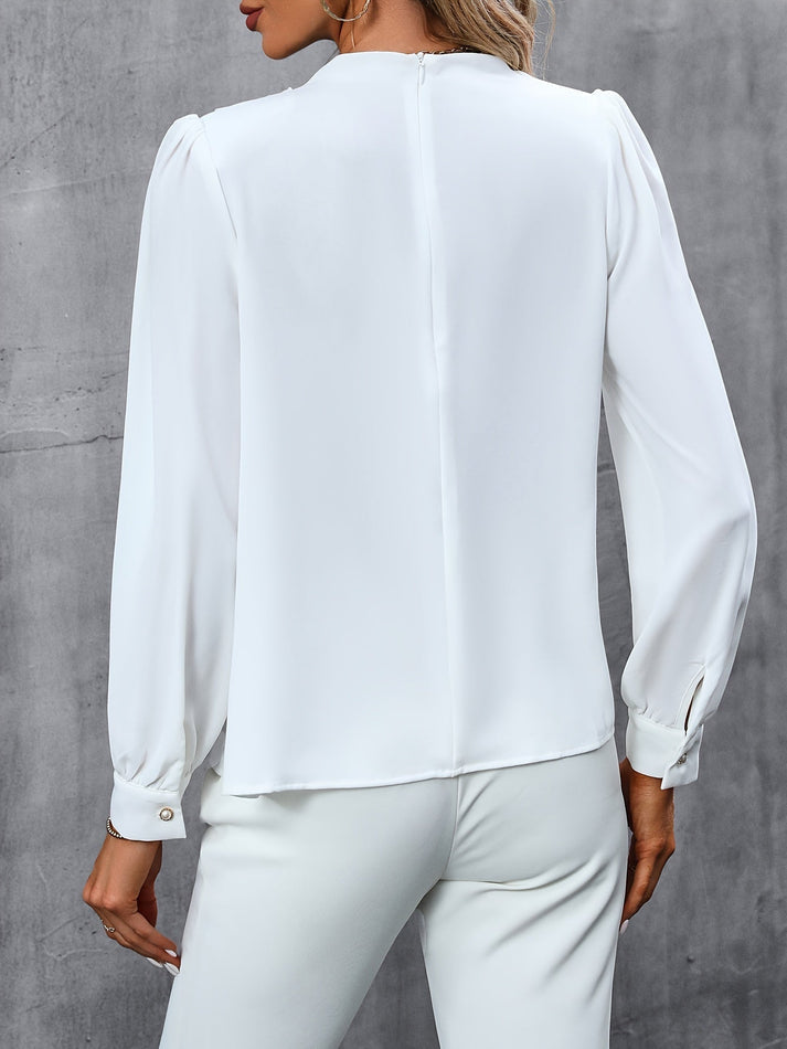 Damen Rollkragenbluse Mit Langarm – Elegante Büro-Passform