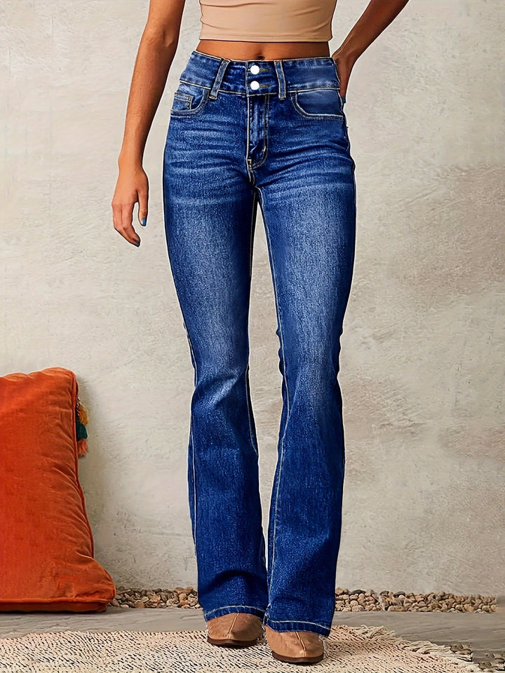 Ausgestellte Damenjeans mit hoher Taille