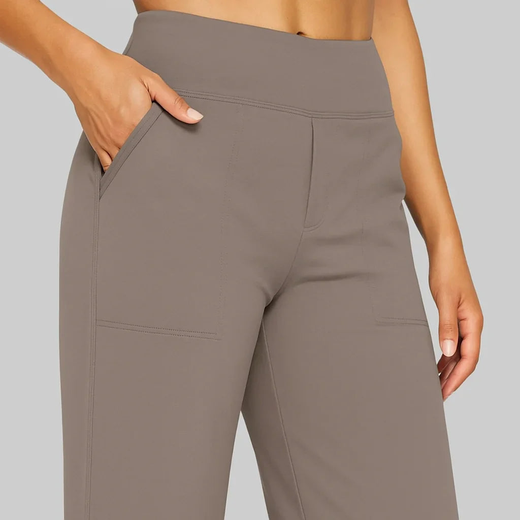 Dehnbare Hose mit weitem Bein für Damen