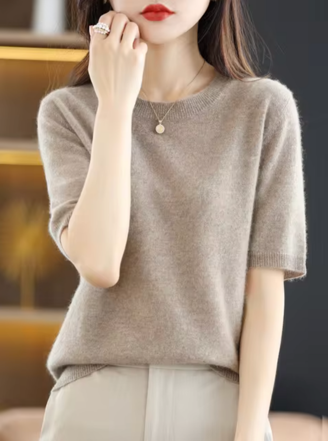 Heidi-Mode | Kurzärmliger Wollpullover