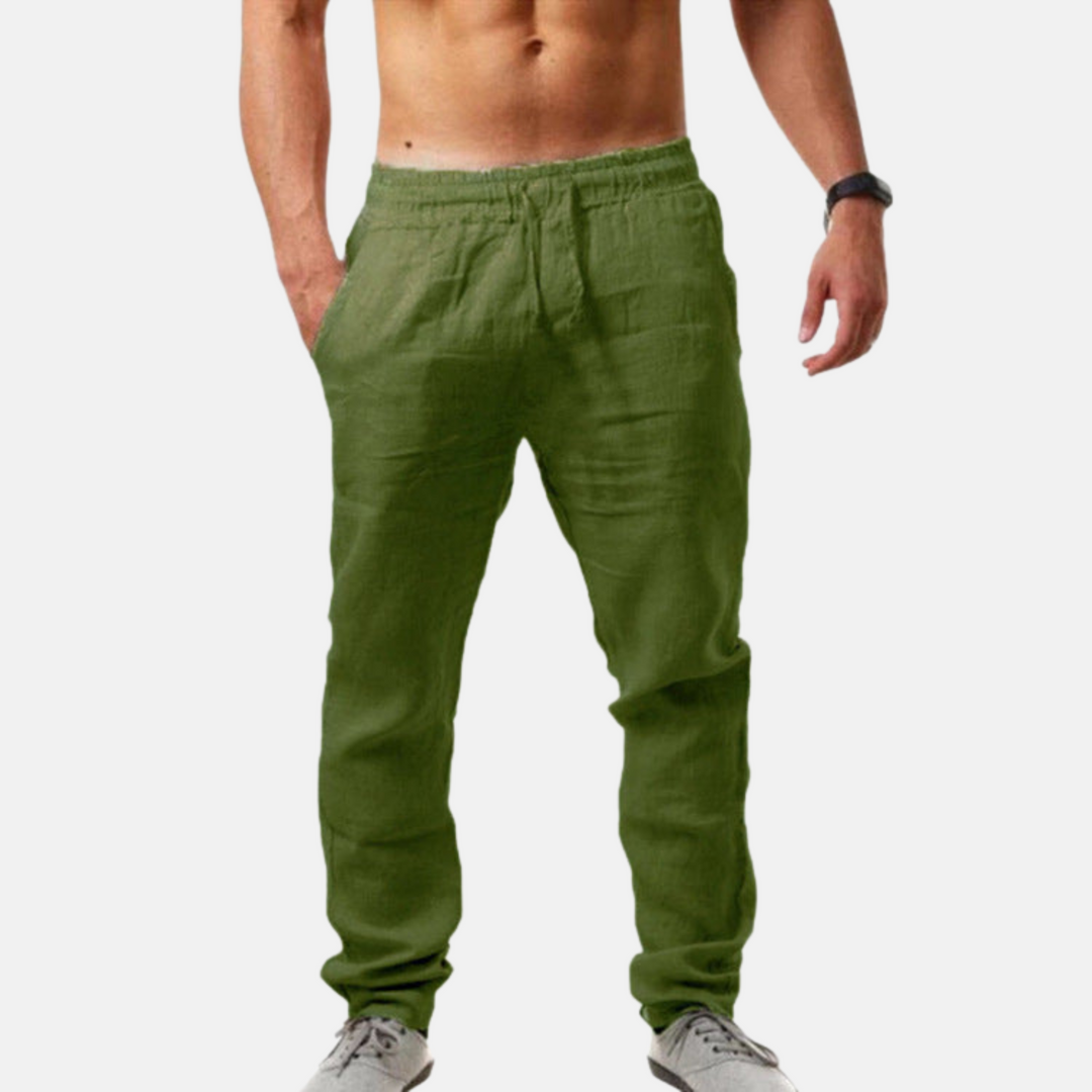 Herren Gerade Leinenhose
