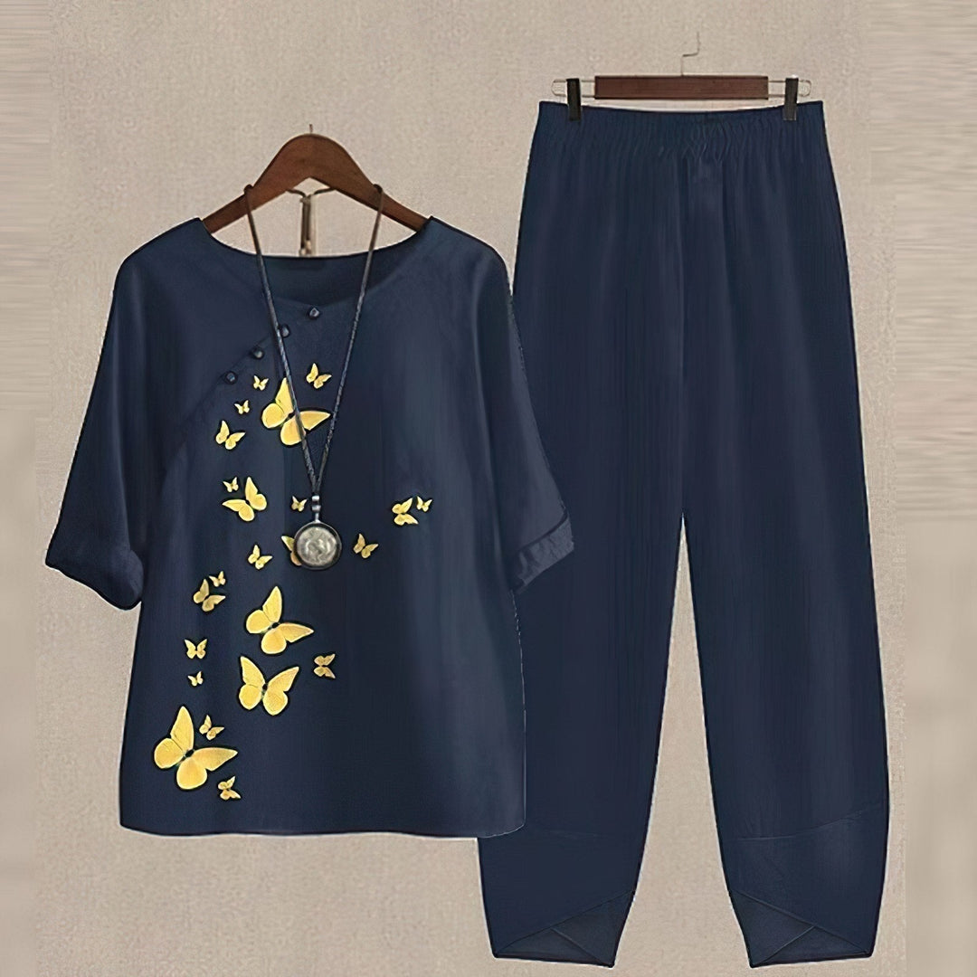 Damen Blumen Outfit Set