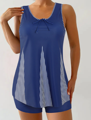 Damen Ärmelloses Badeanzug Set Mit Blumenmuster