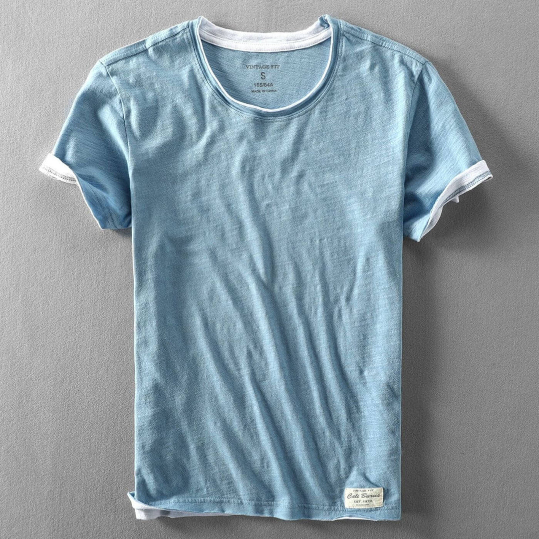 Herren Rundhals Enganliegendes T Shirt
