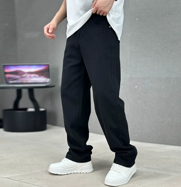 Herren Gerade Geschnittene Blaue Jeans - Klassische Freizeit Denim Hose