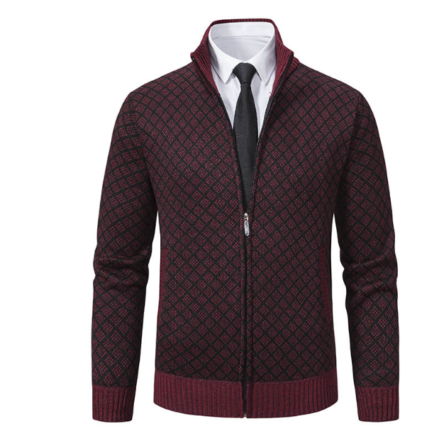 Herren Rollkragen Zipper Jacke
