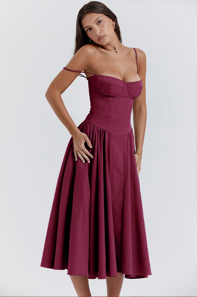 Damen Ärmelloses Korsettkleid
