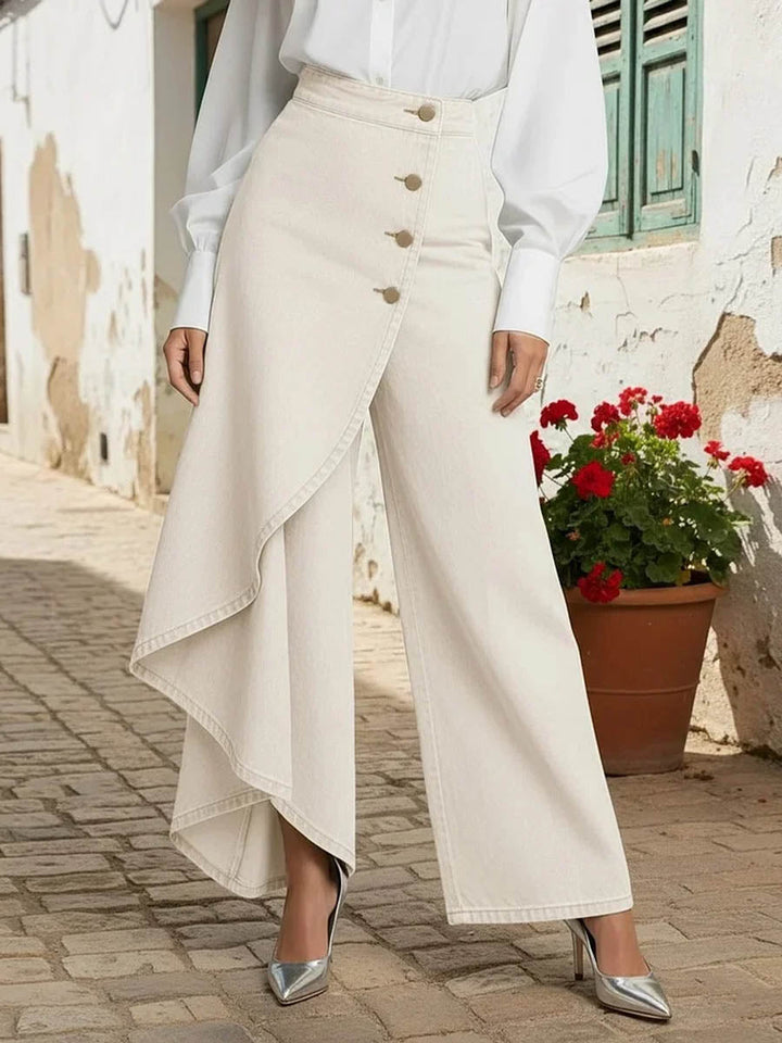 Damen-Jeans mit hohem Bund und weitem Bein – Schlagjeans im Cape-Stil