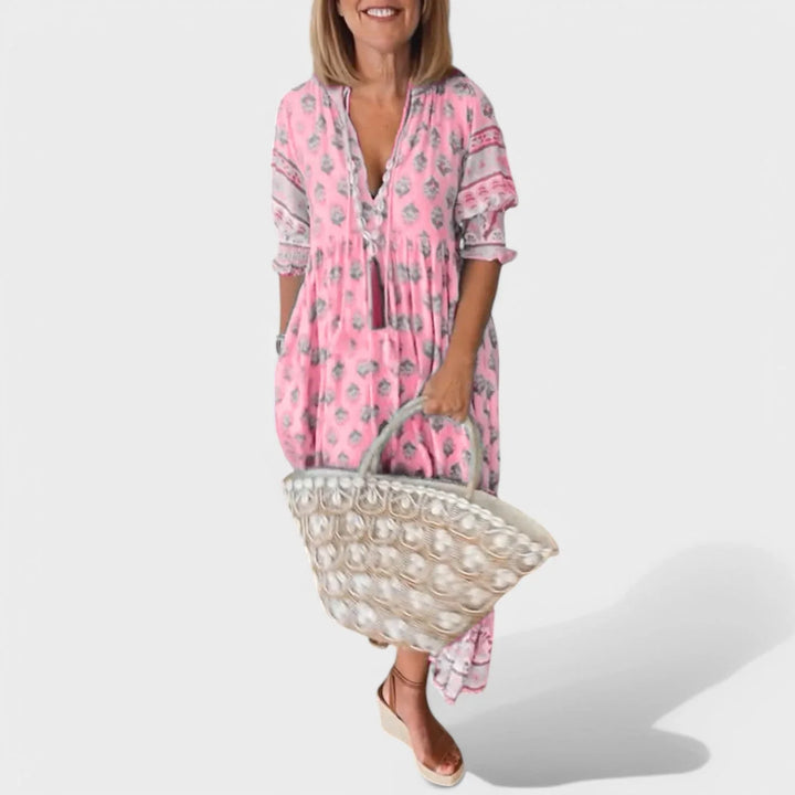 Marlena | Kleid mit V-Ausschnitt und A-Linien-Silhouette