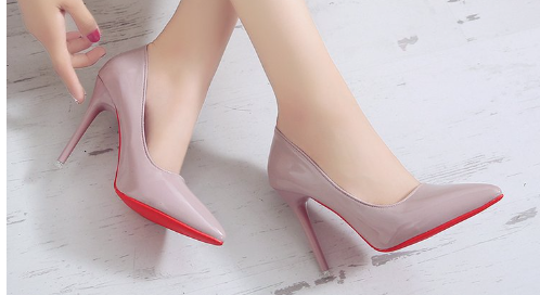 Damen Glänzende Leder High Heel Stilettos – Elegante Abend-Pumps