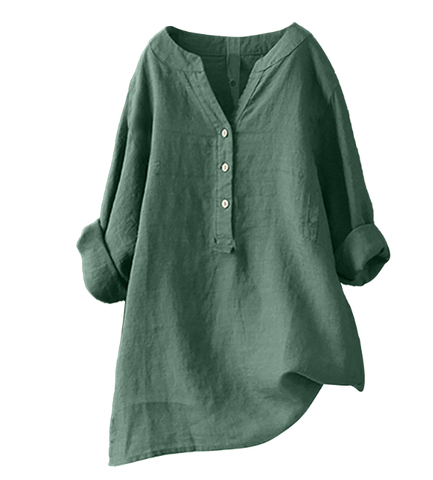 Damen Leichte Lange Bluse Aus Leinen