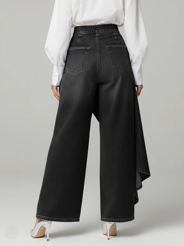 Damen-Jeans mit hohem Bund und weitem Bein – Schlagjeans im Cape-Stil