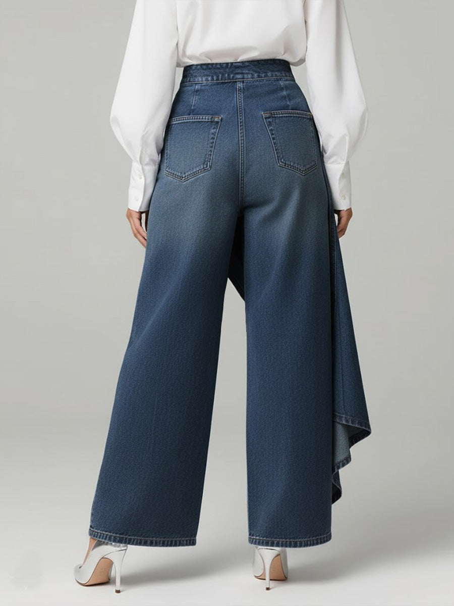 Damen-Jeans mit hohem Bund und weitem Bein – Schlagjeans im Cape-Stil
