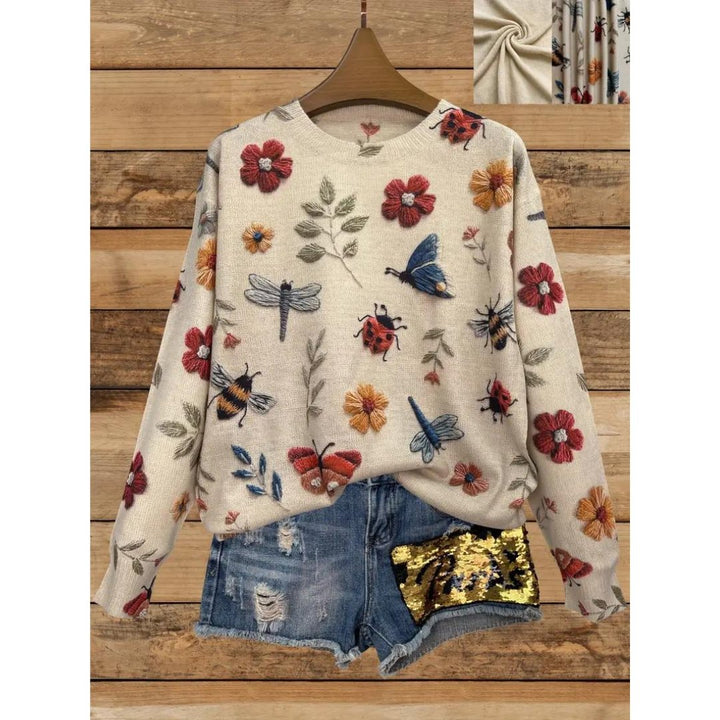 Damen Floral Print Pullover