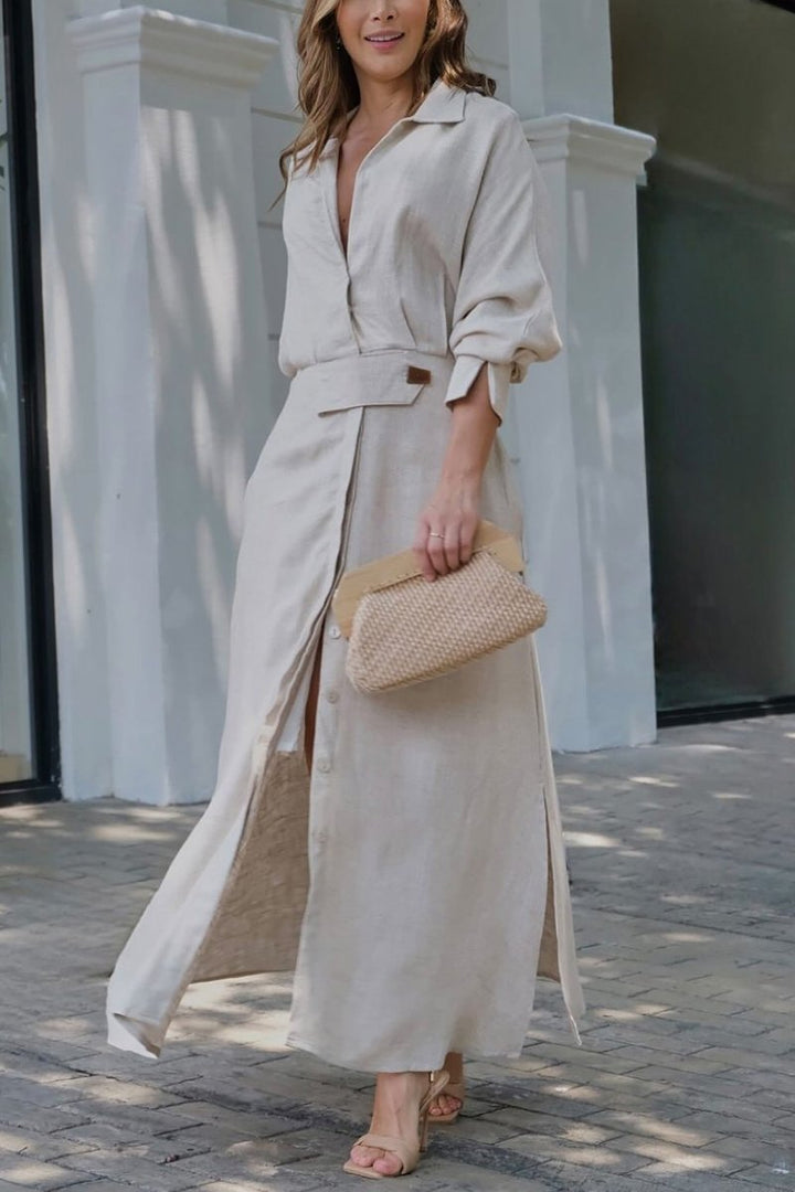 Damen Wickel Maxikleid Mit V Ausschnitt