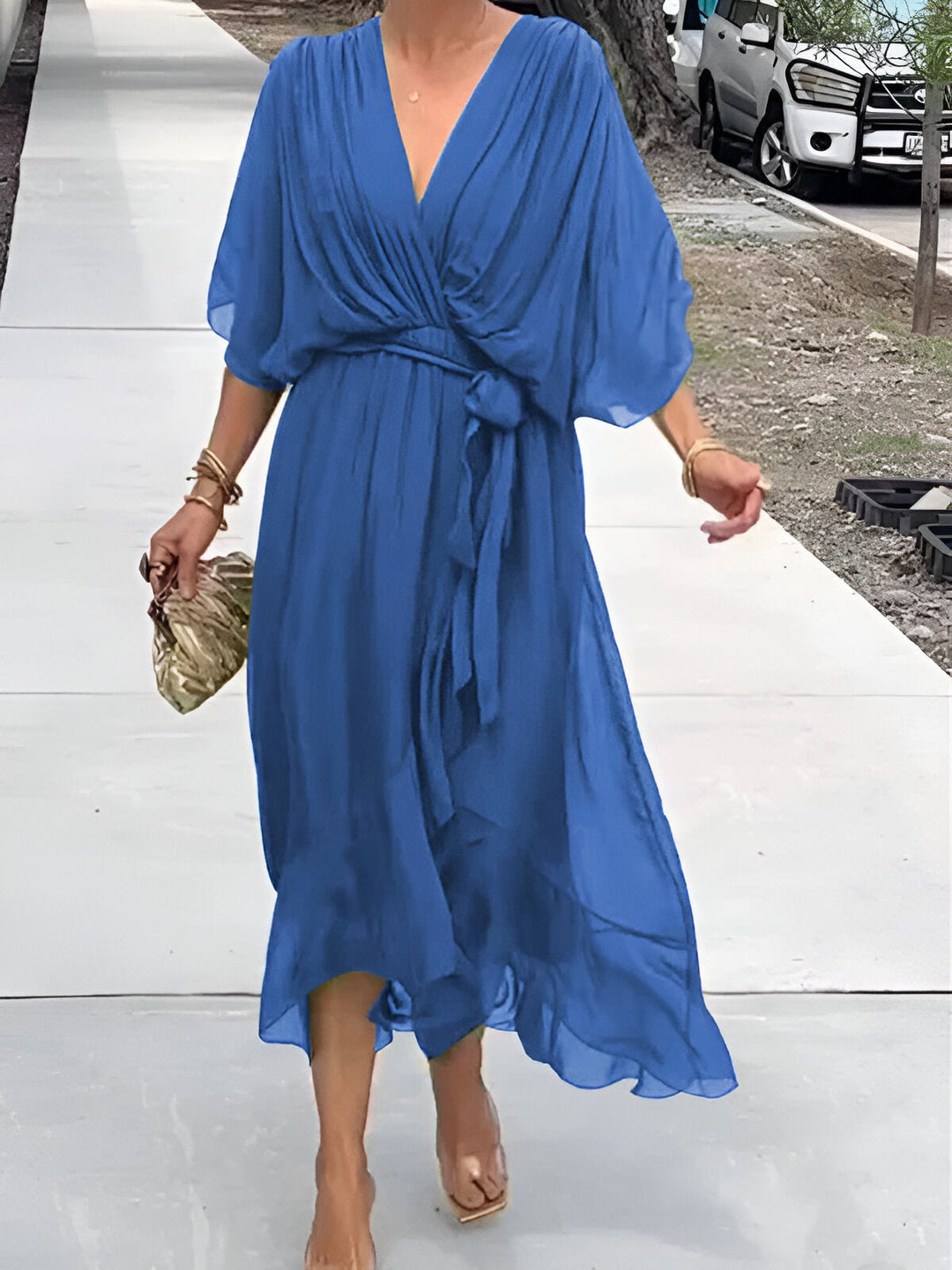 Damen Chiffon Wickelkleid Für Partys
