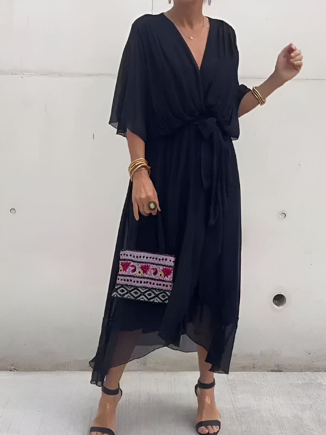 Damen Chiffon Wickelkleid Für Partys