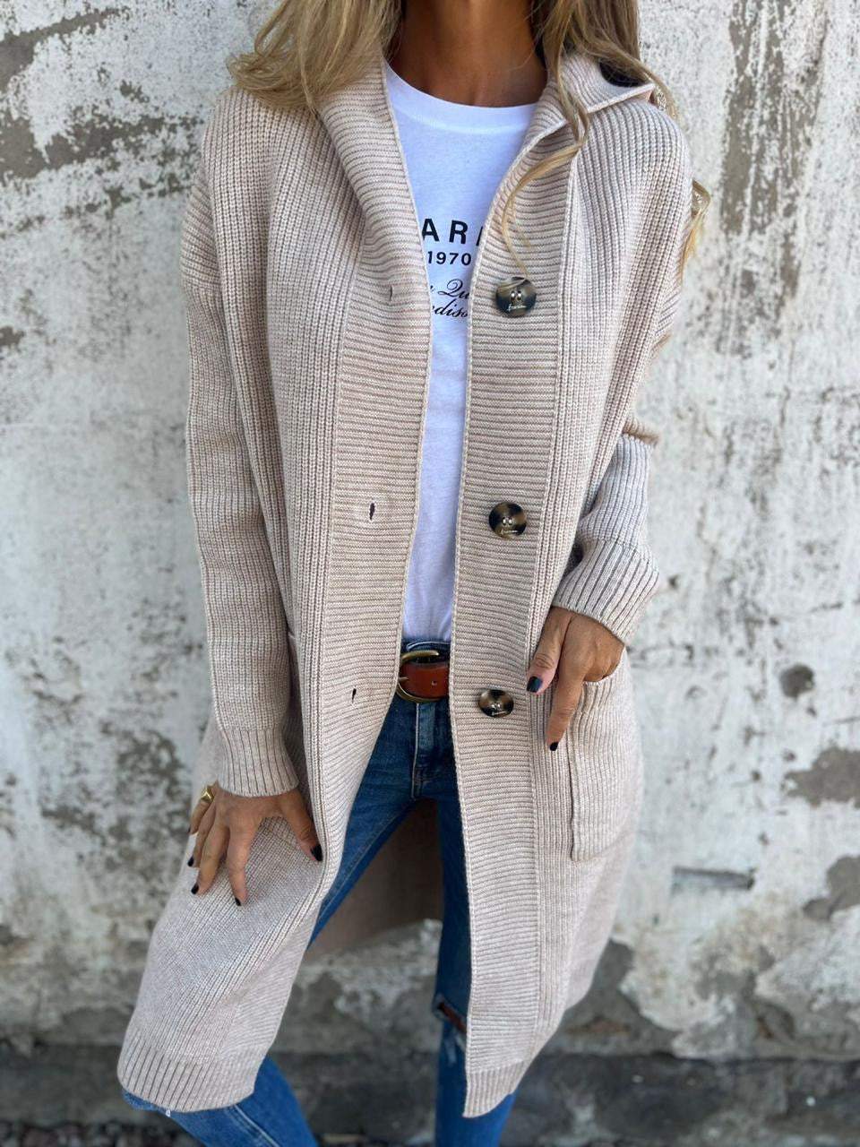 Damen Strick Langjacke