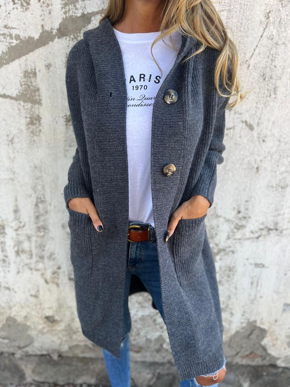 Damen Strick Langjacke