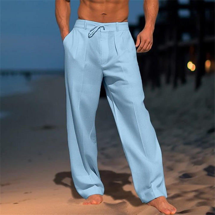 Herren Leinenhose Mit Weitem Bein