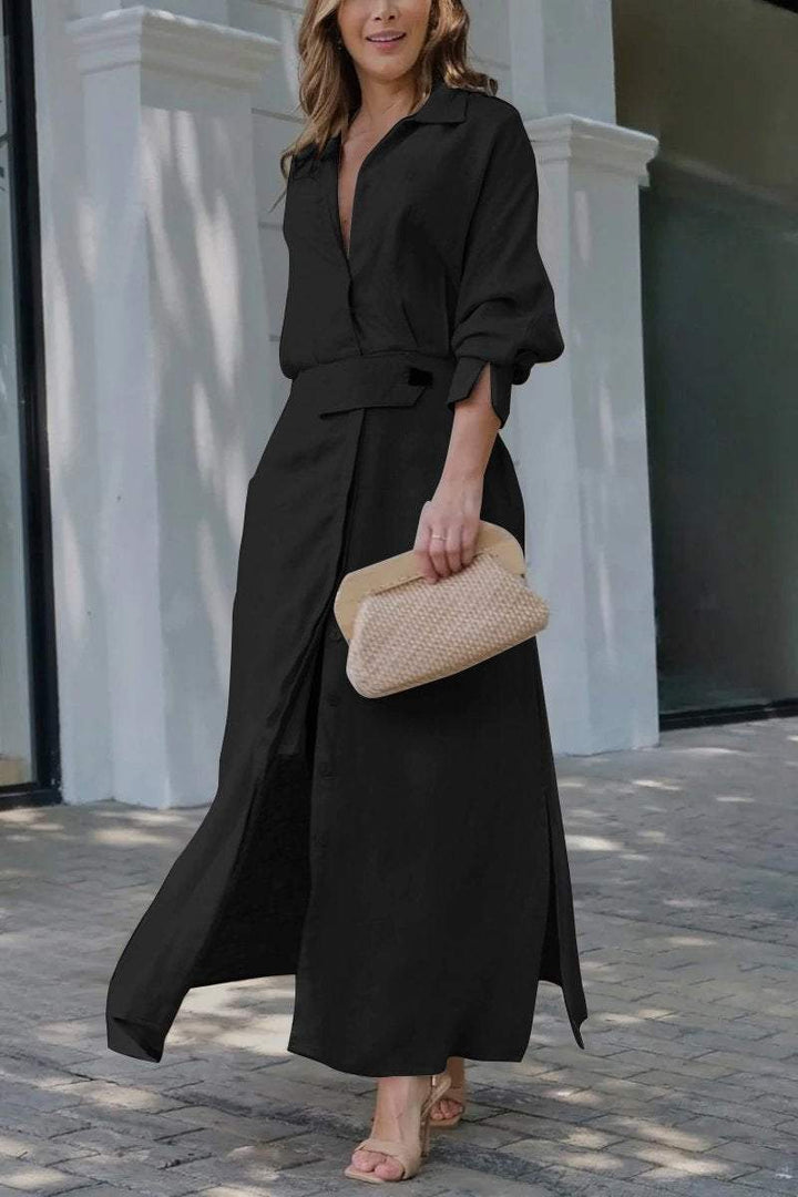 Damen Wickel Maxikleid Mit V Ausschnitt