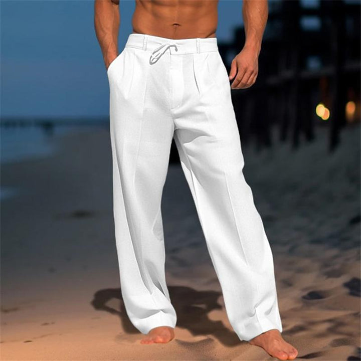 Herren Leinenhose Mit Weitem Bein