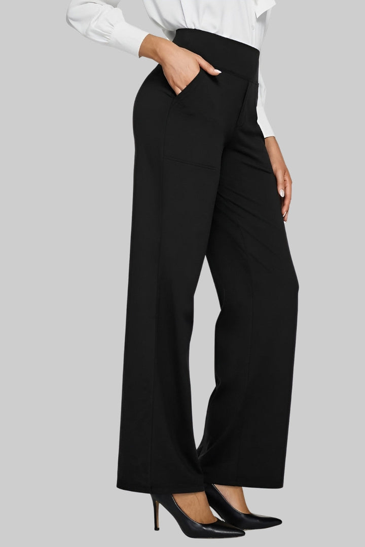 Dehnbare Hose mit weitem Bein für Damen