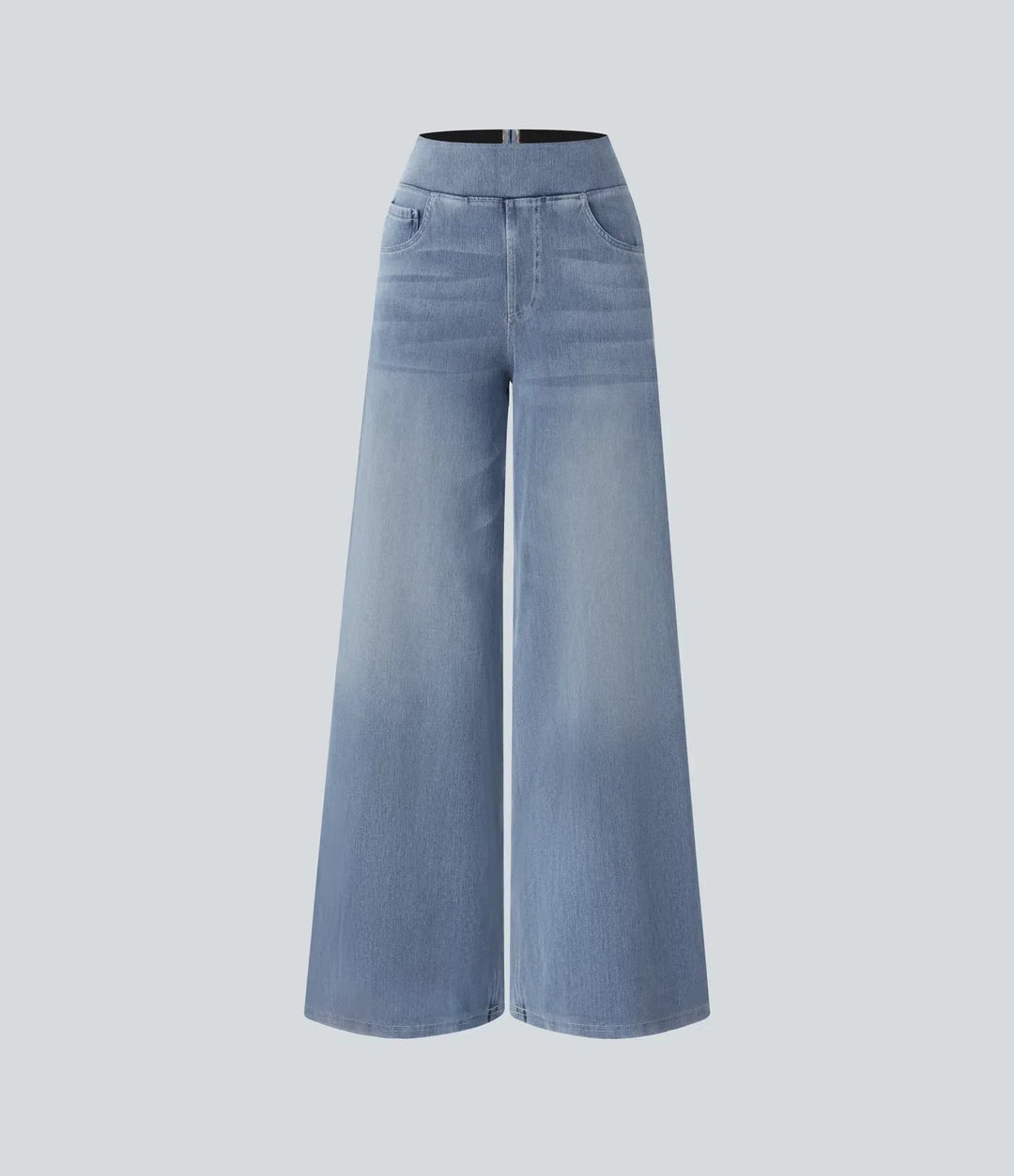 Damenhose mit hoher Taille und weitem Bein